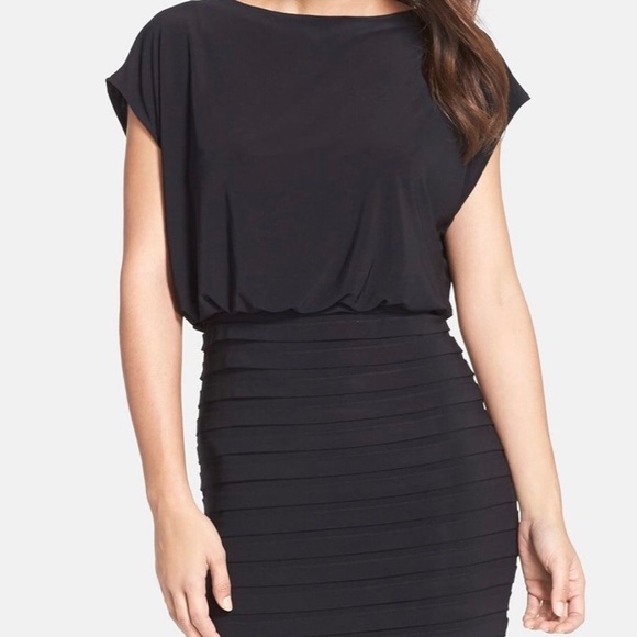 Adrianna Papell Banded Black Dress - Picture 2 of 9